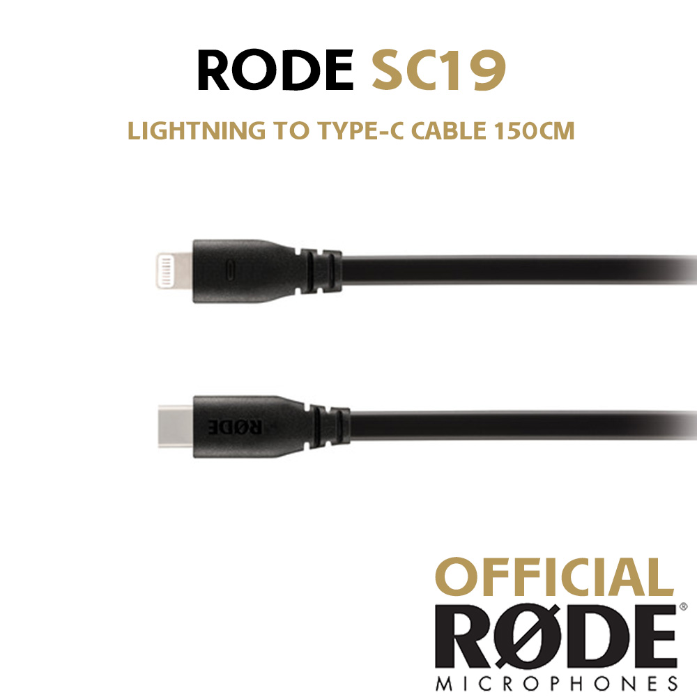 Rode SC19 USB C TO LIGHTNING Cable 150cm Long (Similar to SC15) Rode Wireless GO II Rode USB Mini Rode Videomic go II