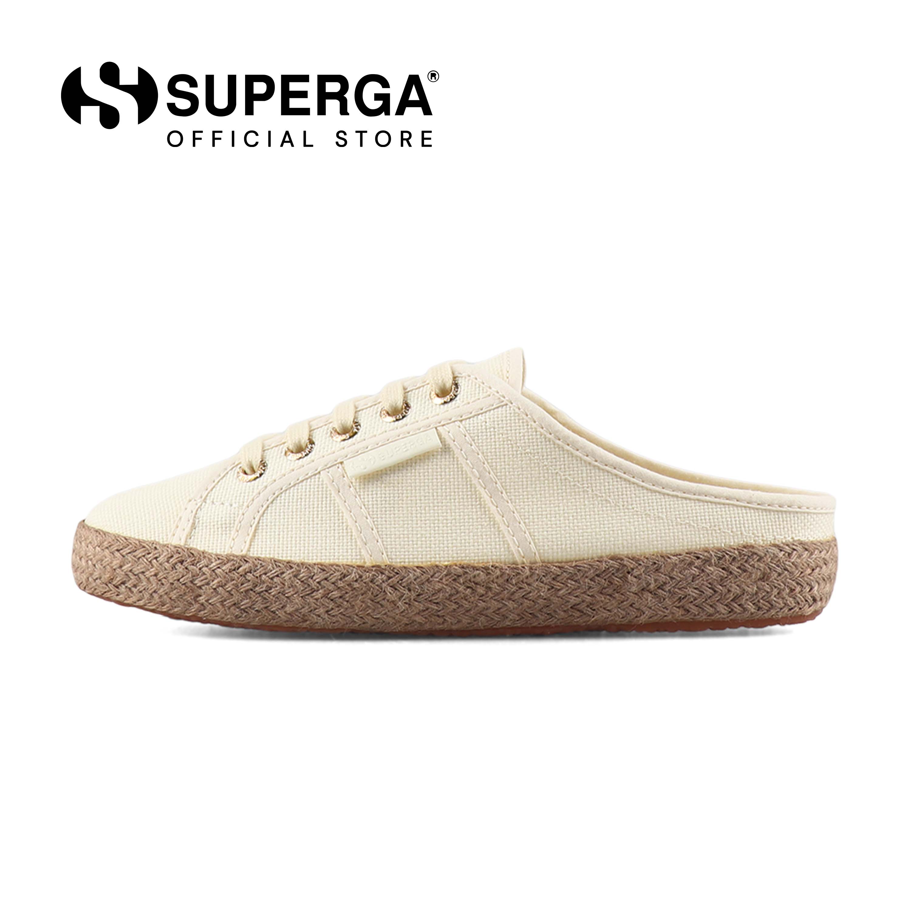 Superga 2402 Espadrille Mule White Antique-Gold