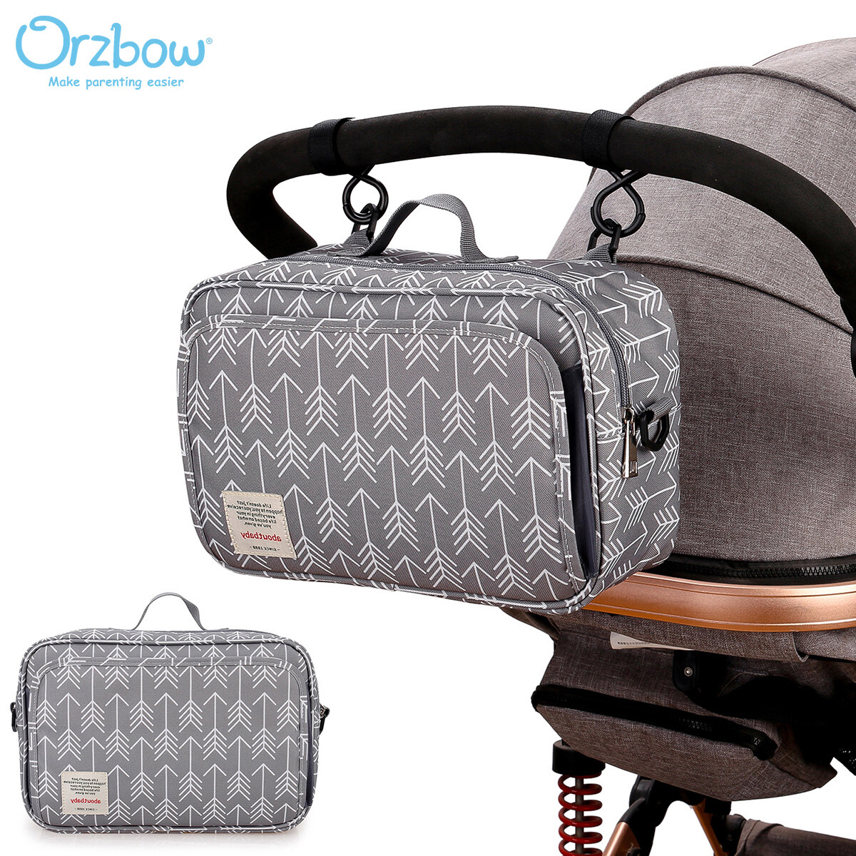 Orzbow Baby Waterproof Diaper Bag Portable Stroller Bag for Diapers, Toys Reusable Wet Bags Organizer For Mom