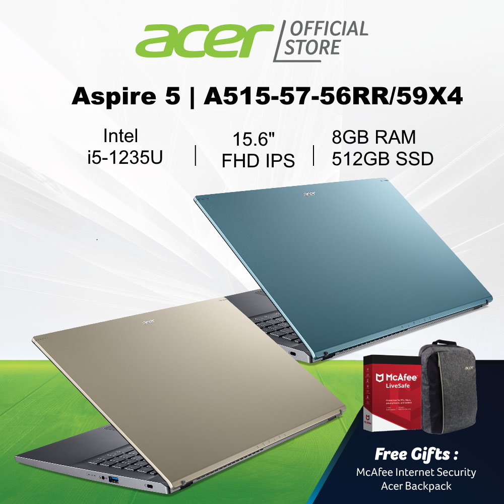 [12th Gen i5-1235U Processor]Acer Aspire 5 A515-57-56RR/59X4(Gold/Blue) 15.6 Inches FHD IPS Laptop | 8GB RAM