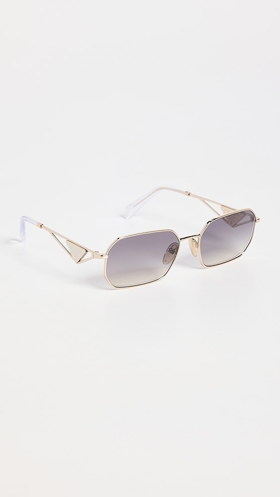 Rectangular Triangle Logo Sunglasses