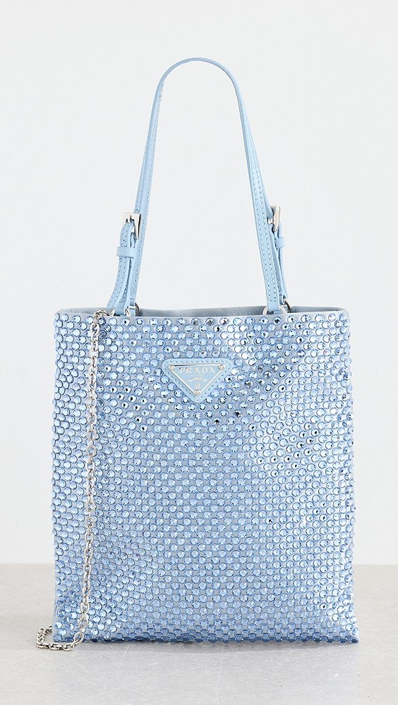 Prada Blue Satin Crystal Mini Bag